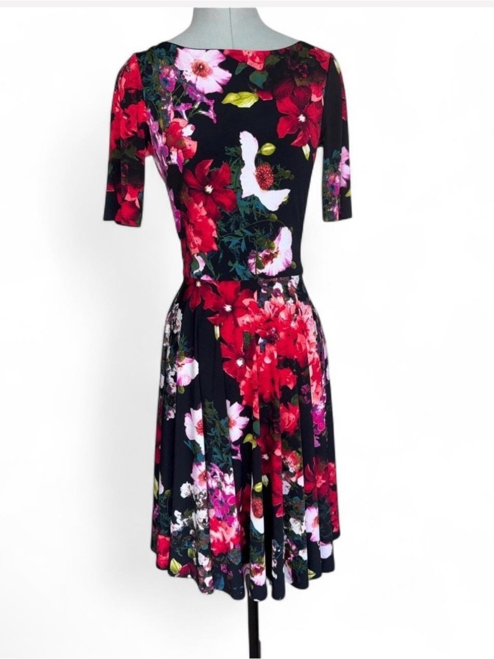 Marc Bouwer Floral Fit and Flare Dress - super flattering